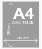 format A4- wymiary notesu